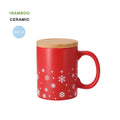 Taza navideña Helogran 300 ml con tapa de bambú