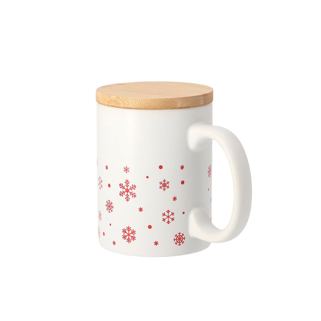 Taza navideña Helogran 300 ml con tapa de bambú