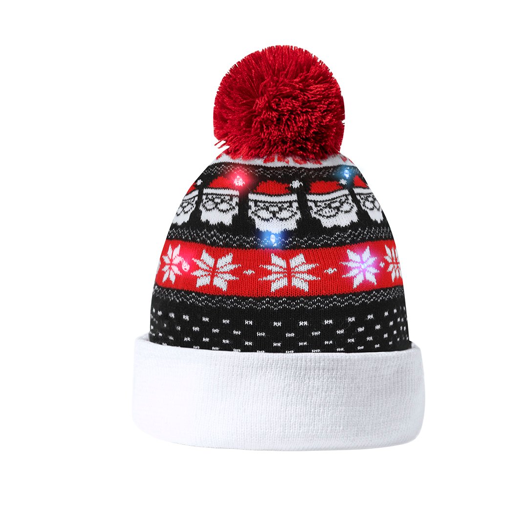 Gorro navideño con luces LED Plumex