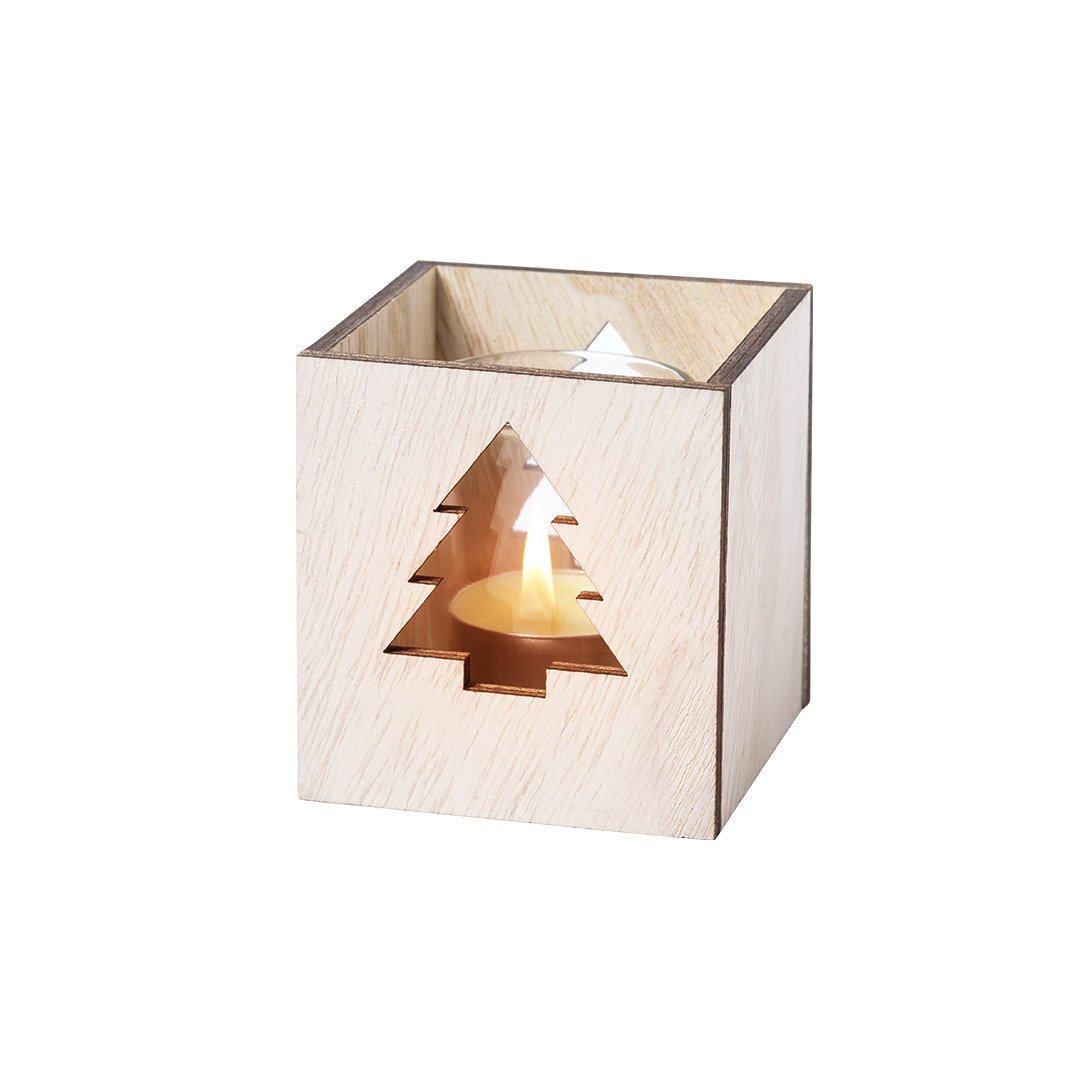Vela aromática navideña Keylax con caja de madera