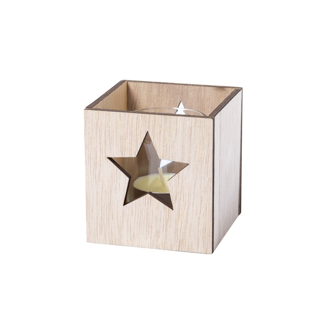 Vela aromática navideña Keylax con caja de madera