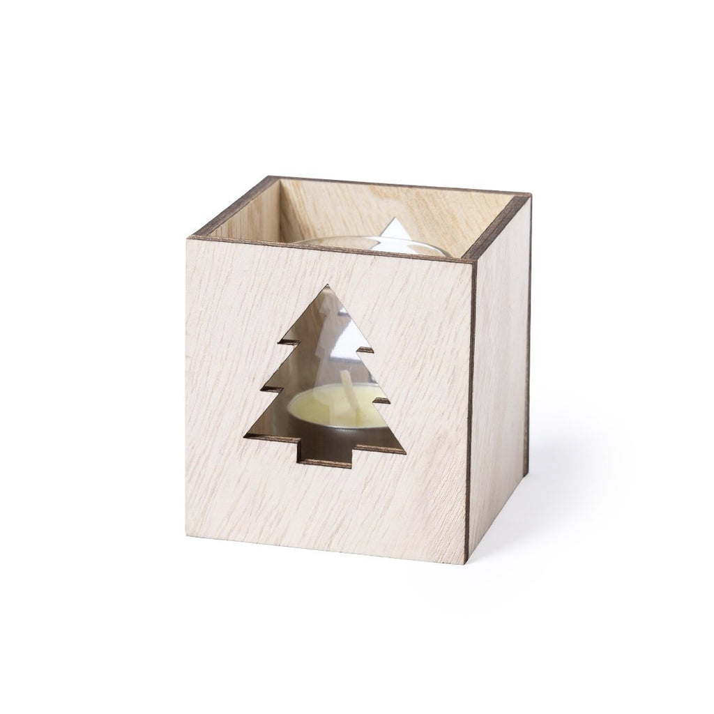 Vela aromática navideña Keylax con caja de madera