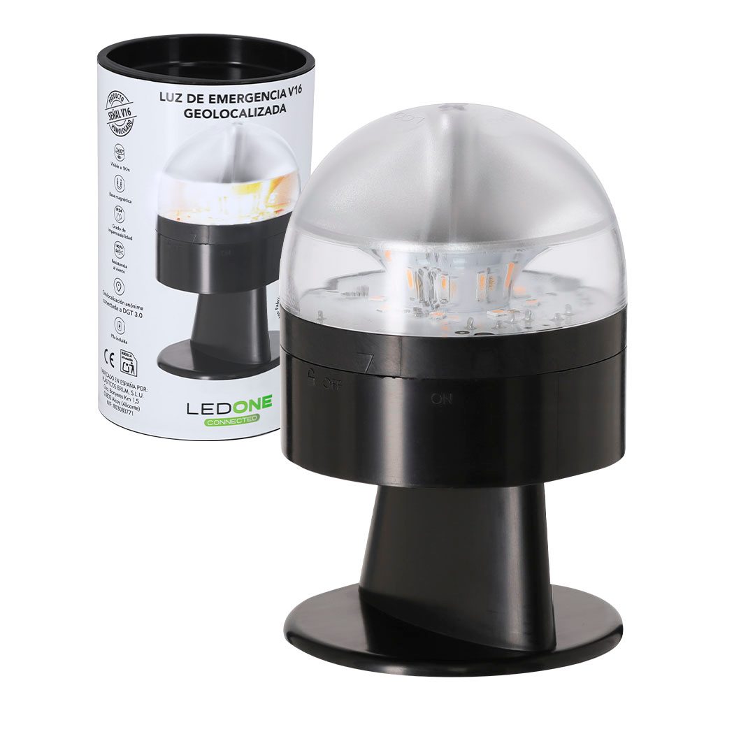 Luz de emergencia V16 geolocalizada homologada DGT Busby